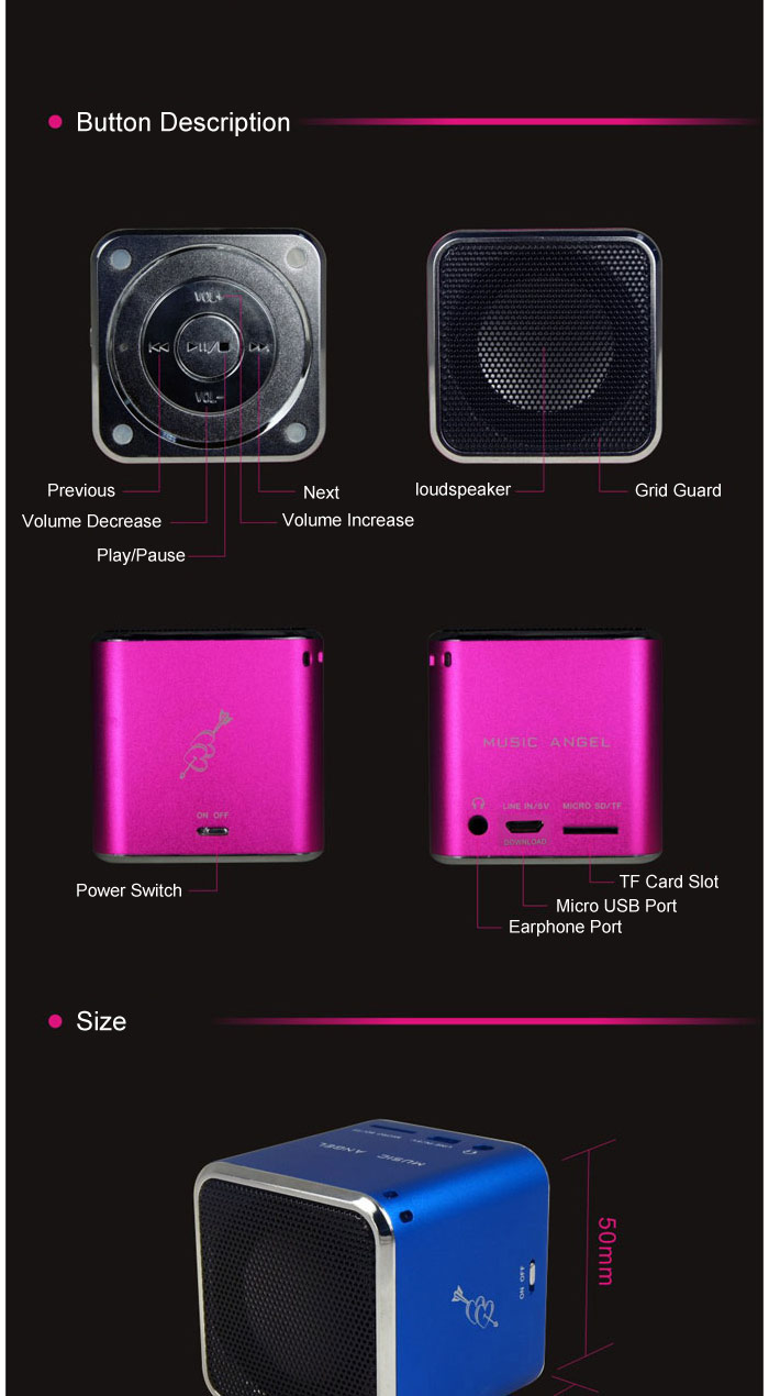 Music Angel Mini Speaker MD06D User Manual