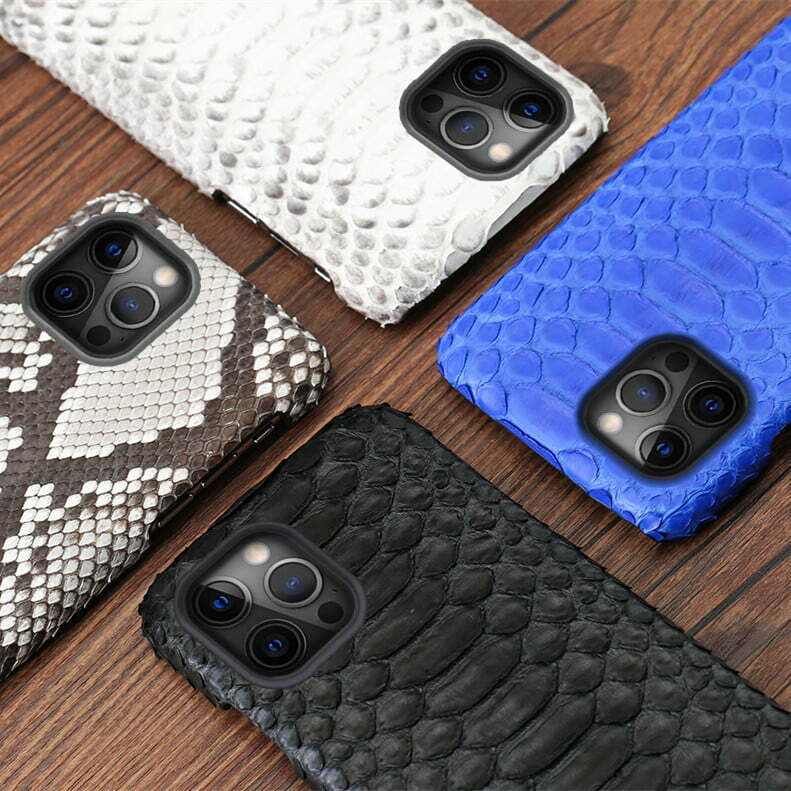Genuine Python Snakeskin iPhone 12 Case - White