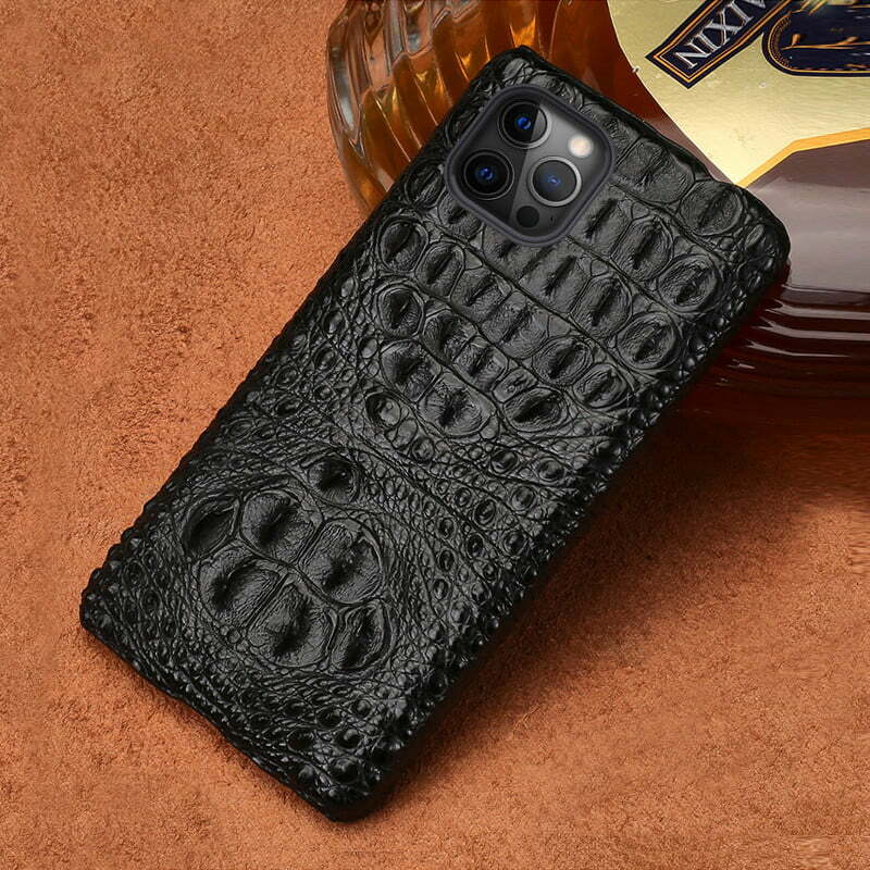 Croco Embossed Leather Case for iPhone 15 Pro and 15 Pro Max by