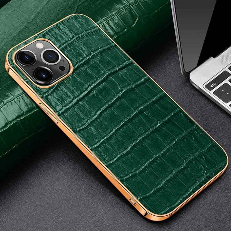 Crocodile Embossed Leather iPhone 15 Pro Max Case - Everweek