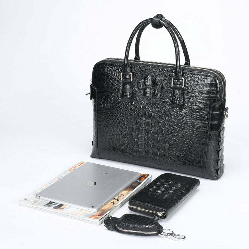 Mens Crocodile Leather Briefcase 