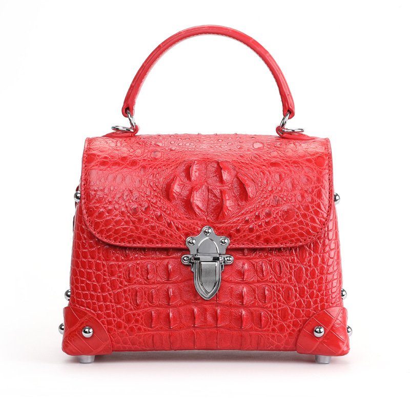 Genuine Crocodile Skin Womens Handle Handbag Fashion Satchel