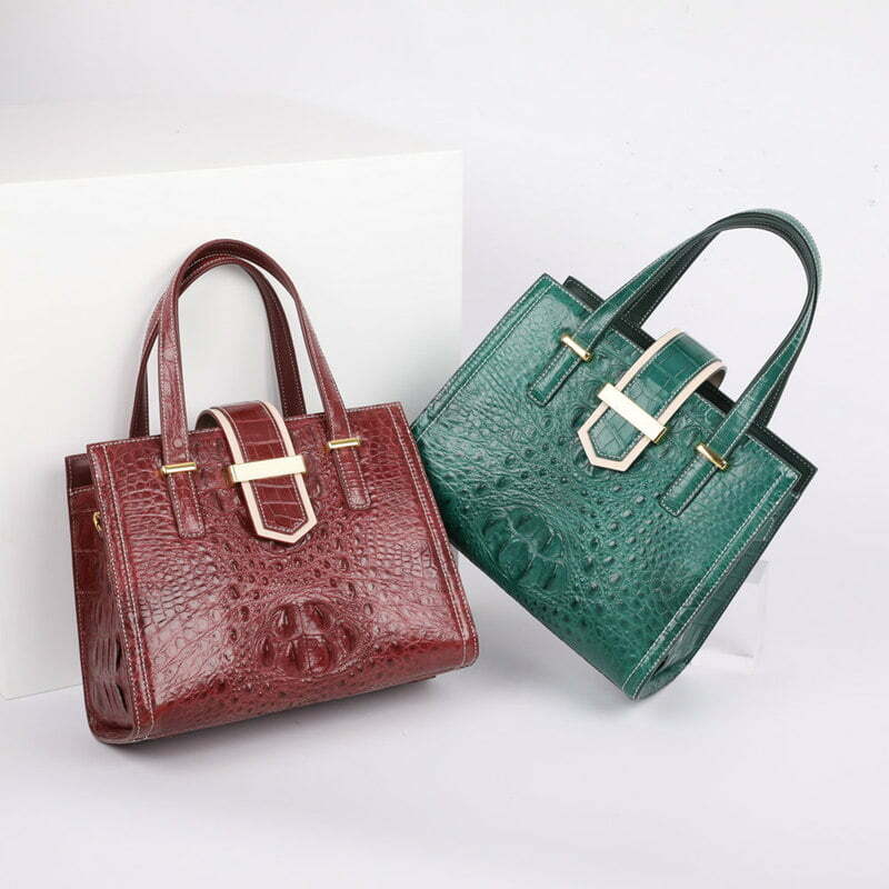 Women Real Crocodile Handle Bag Alligator Shoulder Bag