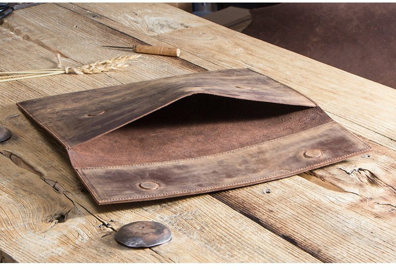 Cowhide Leather Sleeve Case for iPad Pro 12.9