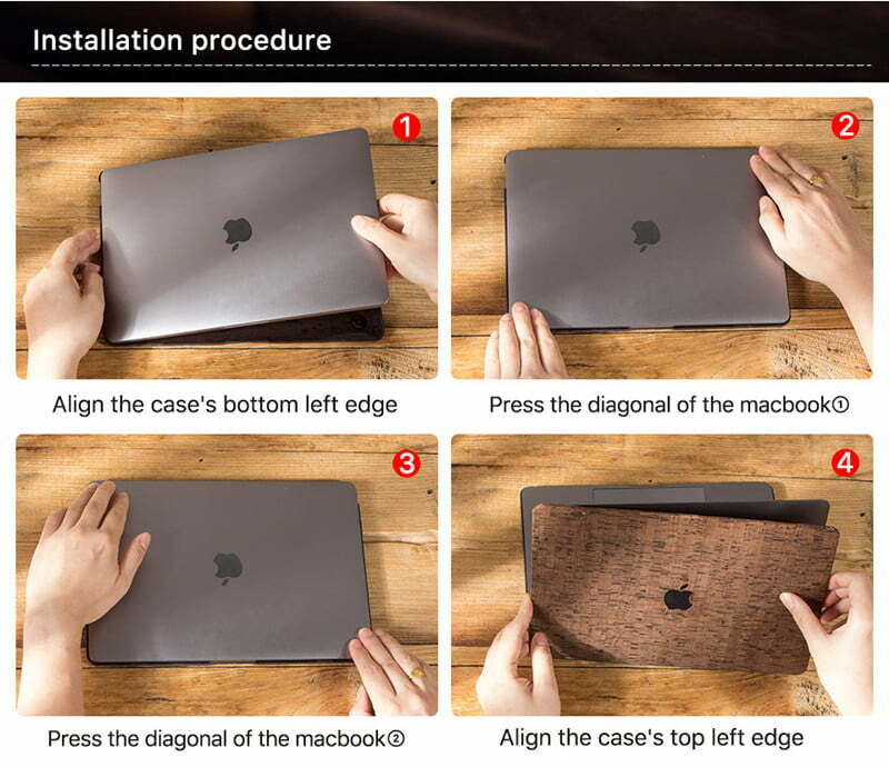 Wood Pattern Laptop Leather Case for MacBook Air 13.3 