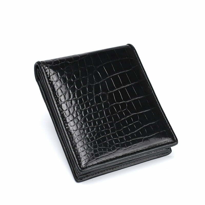 Black Genuine Ostrich Skin Leather Wallets