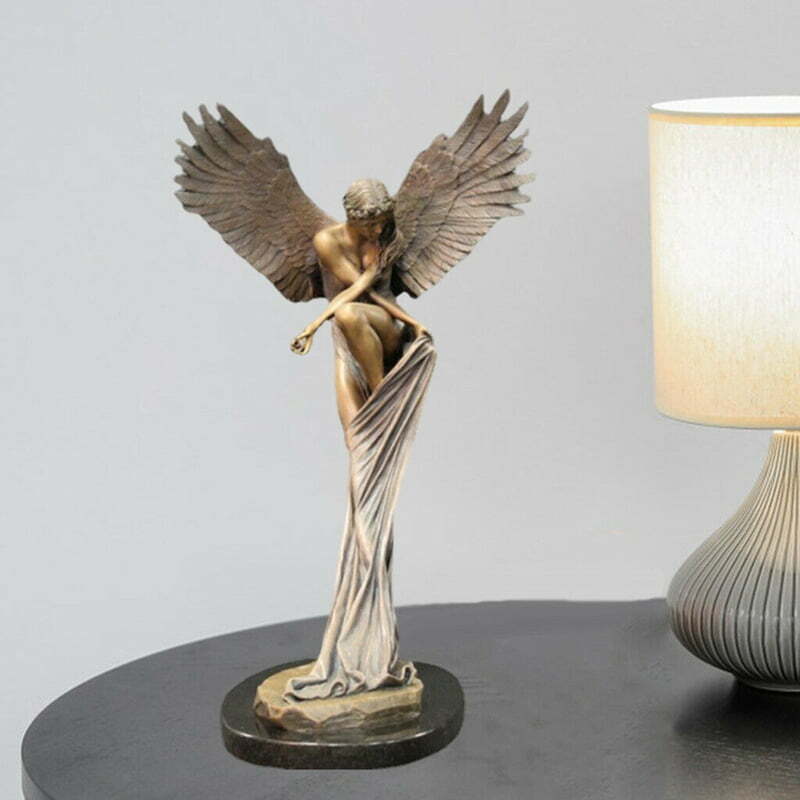 Redemption Angel Resin Sculpture Bookcase Photo Props Statue Art Home Decor 