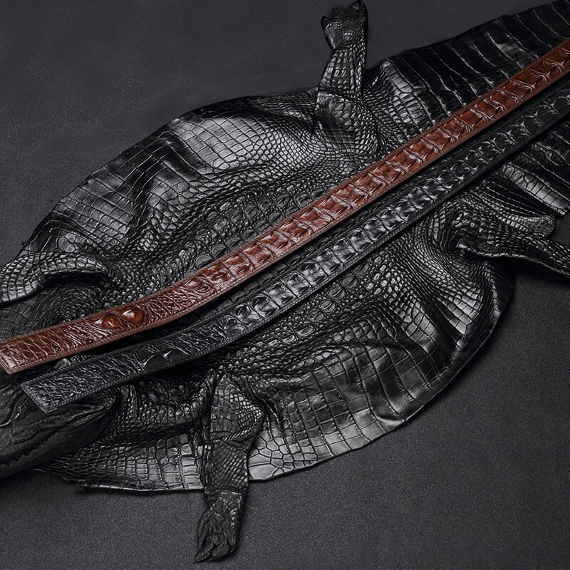 Crocodile Leather Belt 